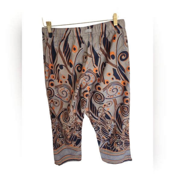 Punjammies by Sudara Abstract Fun Print Drawstring Pants Size Medium Gray Orange - Picture 4 of 17